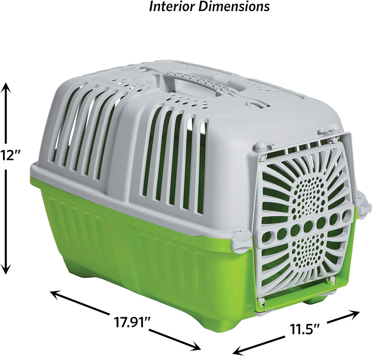 Midwest Homes for Pets Spree Travel Pet Carrier, Green | Hard-Sided Pet Kennel Ideal for Toy Dog Breeds, Small Cats & Small Animals | Dog Carrier Measures 19.1L X 12.5 W X 13H - Inches