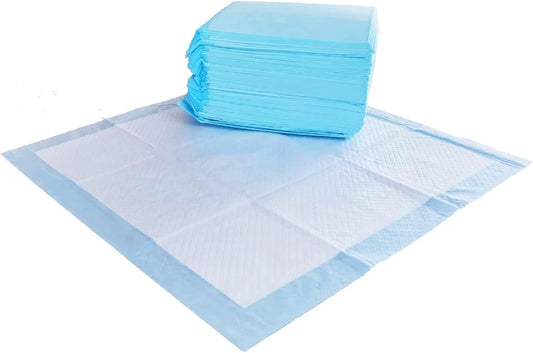 Amazon Basics Dog and Puppy Pee Pads with 5-Layer Leak-Proof Design and Quick-Dry Surface for Potty Training, Regular, 22 X 22 Inch, Scented, Pack of 50, Blue & White