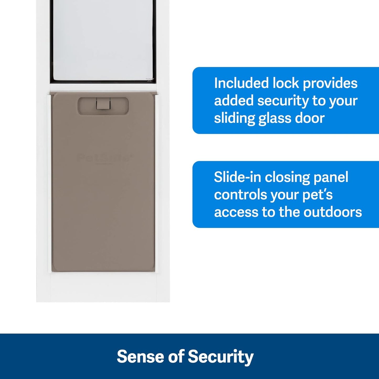 Petsafe 1-Piece Sliding Glass Pet Door for Dogs & Cats - Adjustable Height 91 7/16" to 96"- Large-Tall, White, No-Cut Install, Aluminum Patio Panel Insert, Great for Renters or Seasonal Installation