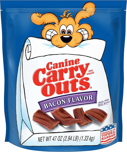 Canine Carry Outs Dog Treats, Bacon Flavor, 47 Ounce, Made with Real Bacon