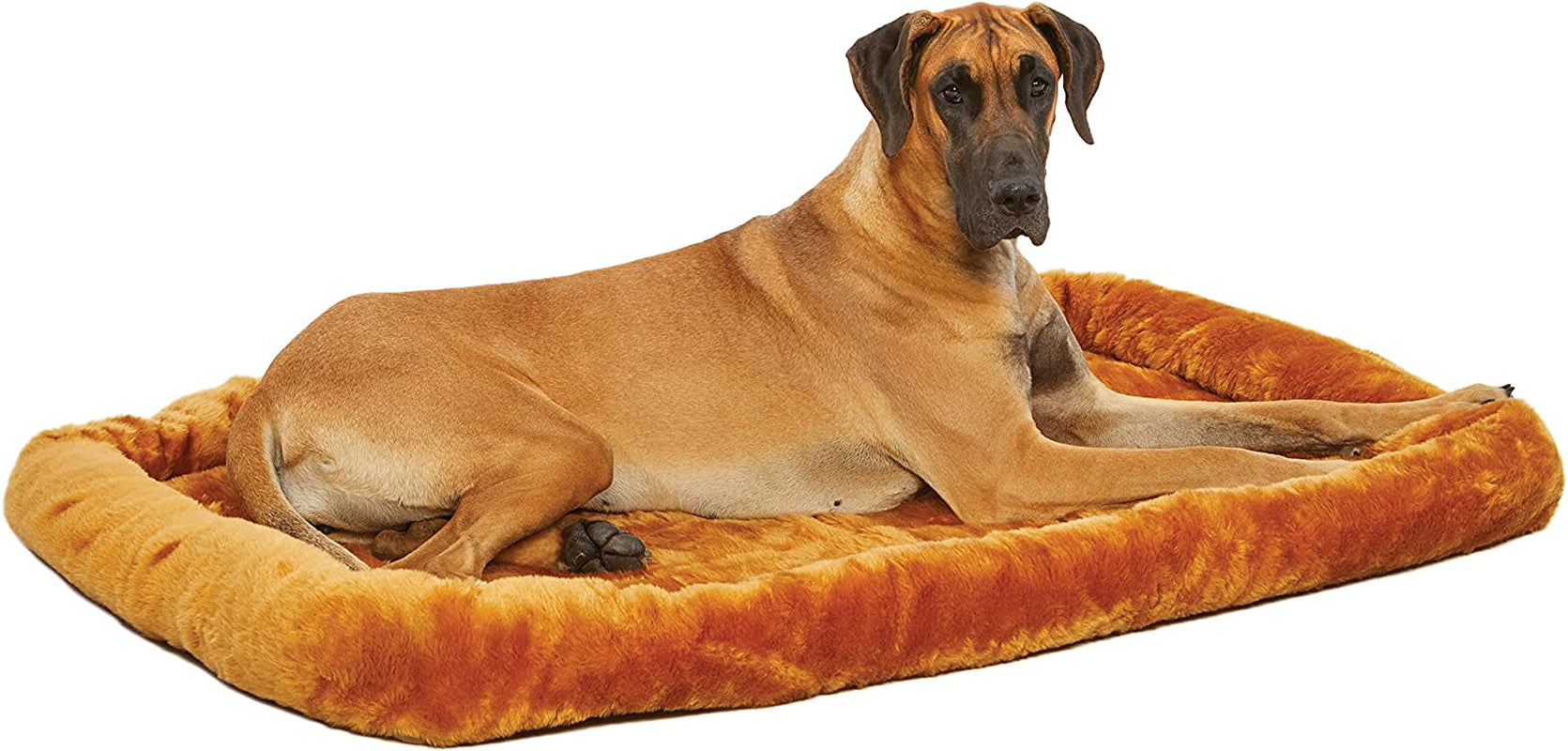 Midwest Homes for Pets Bolster Pet Bed for Dogs & Cats 54L-Inch Cinnamon Bed W/ Comfortable Bolster | Ideal for Giant Dog Breeds (Great Dane / Mastiff) & Fits a 54-Inch Dog Crate, 54.0" X 37.0" X 4.0"