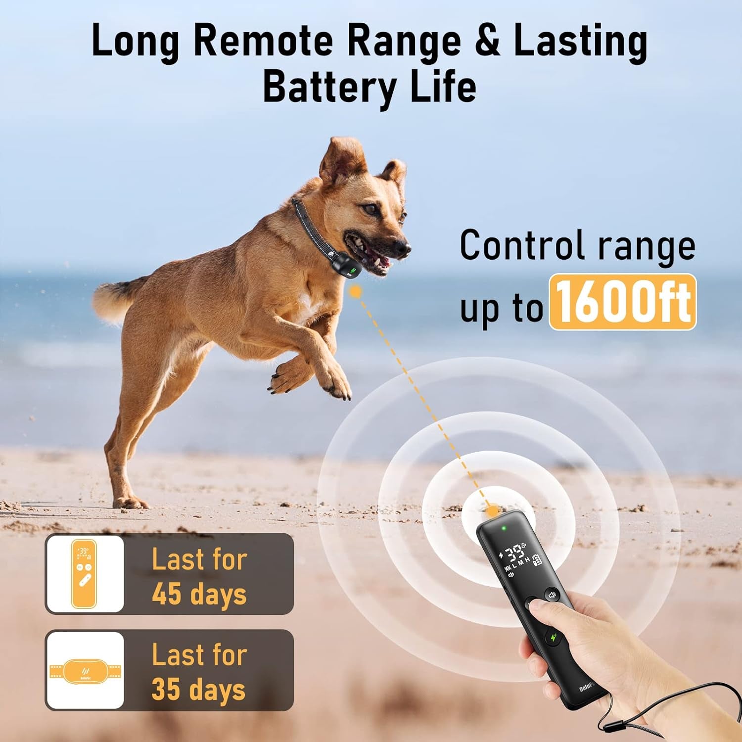 Dog Shock Collar - 2 Dogs Training Collar for Large Dog with Remote, 3 Training Modes, Rechargeable IPX7 Waterproof Electric Dog Collar for Small Medium Large Dogs