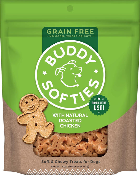 Buddy Biscuit Softies 5 Oz Pouch, Soft & Chewy, Natural Roasted Chicken Flavor Dog Treats, Oven Baked in the USA