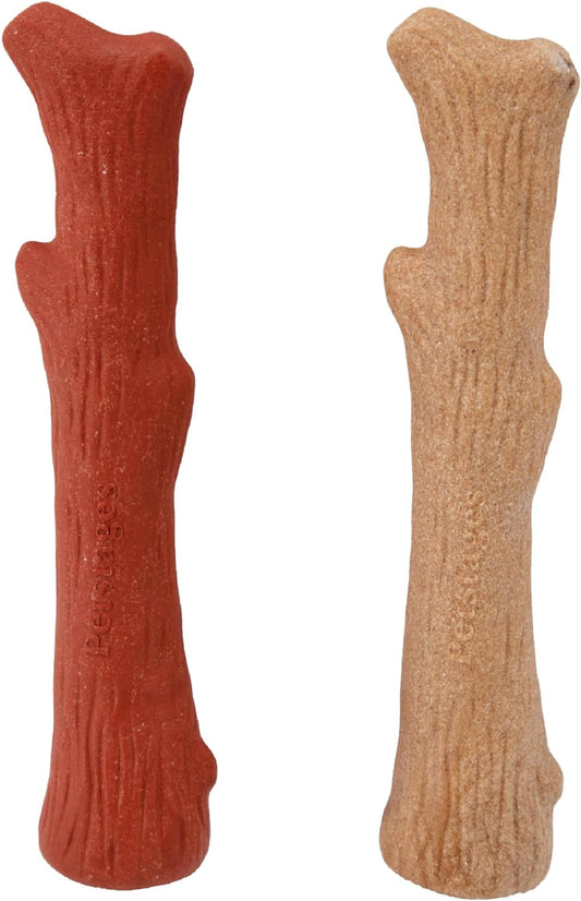 Outward Hound Dogwood Durable Dog Chew Toys, Real Wood & Mesquite, 2-Pack, Medium