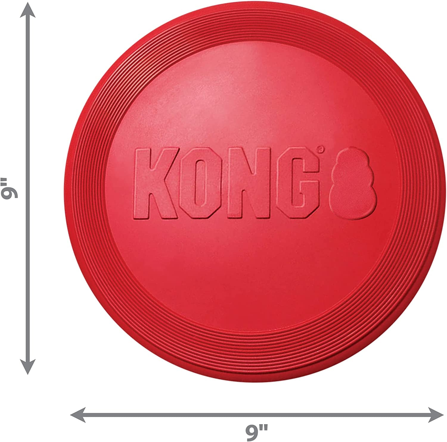 KONG Flyer - Durable Dog Toy for Outdoor Playtime - Natural Rubber Flying Disc, Dog Toy for Fetch - Safer Disc for Healthy Activity - for Medium/Large Dogs