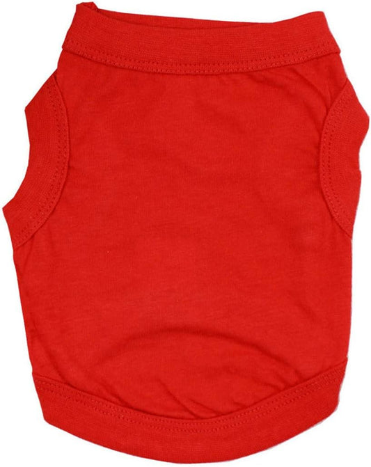 Dogs Shirts Red Vest Clothing for Dogs Cats XL Dog Vacation Shirt Female Dog Clothing Puppy Summer Clothes Girl Cotton Summer Shirt Small Dog Cat Pet Clothes Vest T-Shirt Apparel