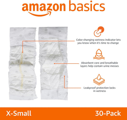 Amazon Basics Male Dog Wrap, Disposable Diapers, Small, Pack of 30, White