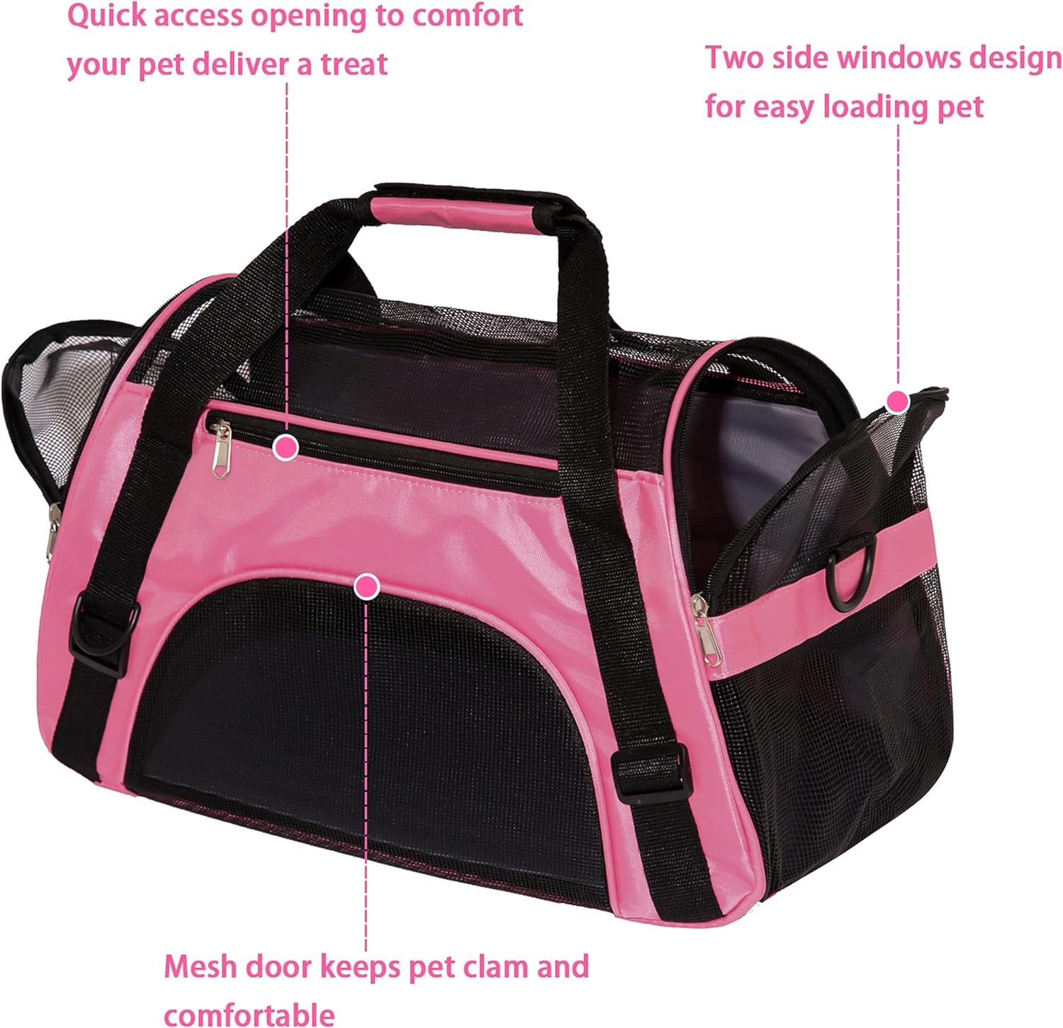 Pet Carrier Soft-Sided Carriers for Cat Carriers Dog Carrier for Small Medium Cats Dogs Puppies Pet Carrier Airline Approved up to 15 Lbs Cat Dog Pet Travel Carrier (Small, Black)