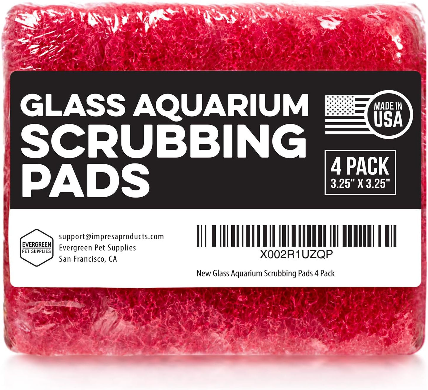 Evergreen Pet Supplies [4 Pack Aquarium Cleaner for Glass Walls - Aquarium Scrubber - H& Held Scraper Pad - Fish Tank Cleaning Tools Won't Scratch Glass - Aquarium Sponge for Turtle & Fish Tank