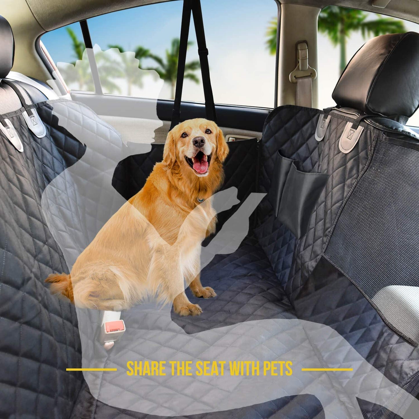 Vailge Dog Seat Cover for Back Seat, 100% Waterproof Dog Car Seat Covers with Mesh Window, Scratch Prevent Antinslip Dog Car Hammock, Car Seat Covers for Dogs, Dog Backseat Cover,Standard