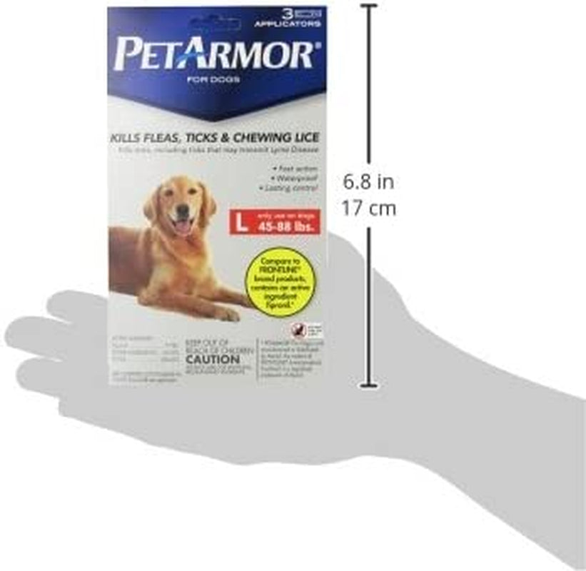 Petarmor for Dogs, Flea and Tick Treatment for Large Dogs (45-88 Pounds), Includes 6 Month Supply of Topical Flea Treatments