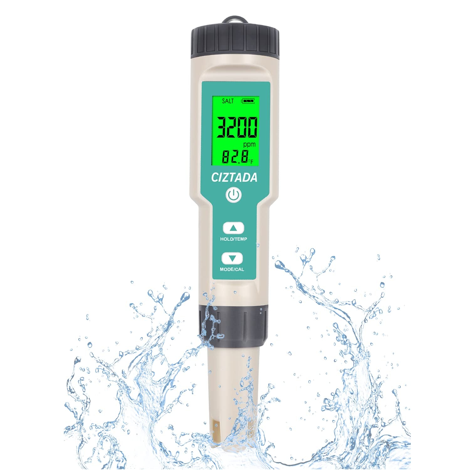 Digital Salinity Tester for Salt Water - Aquarium Salinity Meter with ATC, IP67 Waterproof, 0-200 PPT Large Range Multi-Parameter Tester for Seawater, Fish Tank, Hydroponics