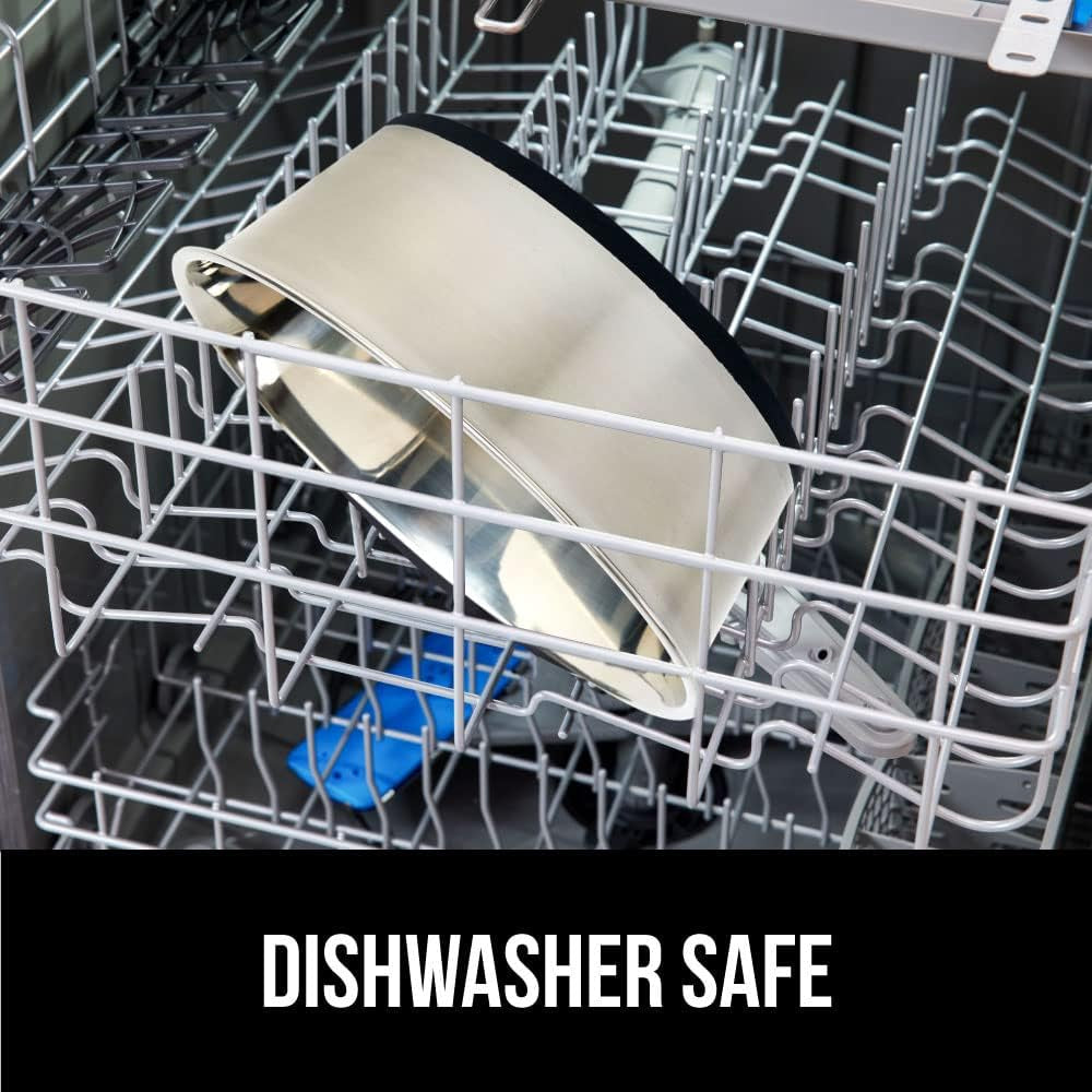 Gorilla Grip Stainless Steel Metal Dog Bowl Set of 2, Rubber Base, Heavy Duty, Rust Resistant, Food Grade BPA Free, Less Sliding, Quiet Pet Bowls for Cats and Dogs, Holds 4 Cups (32 Fl Oz), Green