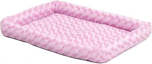 Midwest Homes for Pets Bolster Dog Bed 18L-Inch Pink Dog Bed or Cat Bed W/ Comfortable Bolster | Ideal for "Toy" Dog Breeds & Fits an 18-Inch Dog Crate | Easy Maintenance Machine Wash & Dry