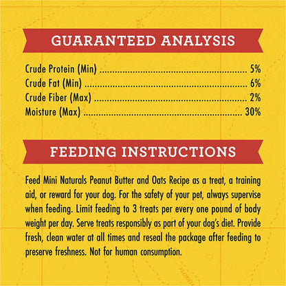 Zuke's Mini Naturals Adult Dog Training Treats, Peanut Butter & Oats Recipe with Vitamins & Minerals, A+ Training Treats for Adult Dogs, 6 OZ Bag (Pack of 3)