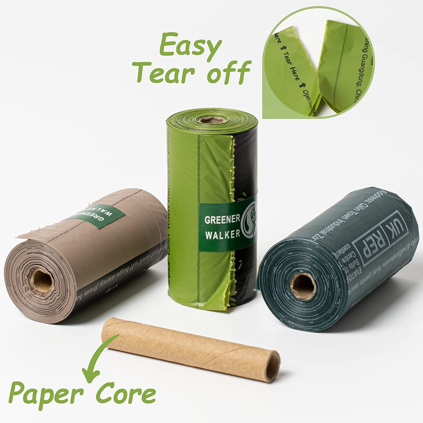 GREENER WALKER Poop Bags for Dog Waste-540 Bags,Extra Thick Strong 100% Leak Proof Dog Waste Bags (Deep Green)