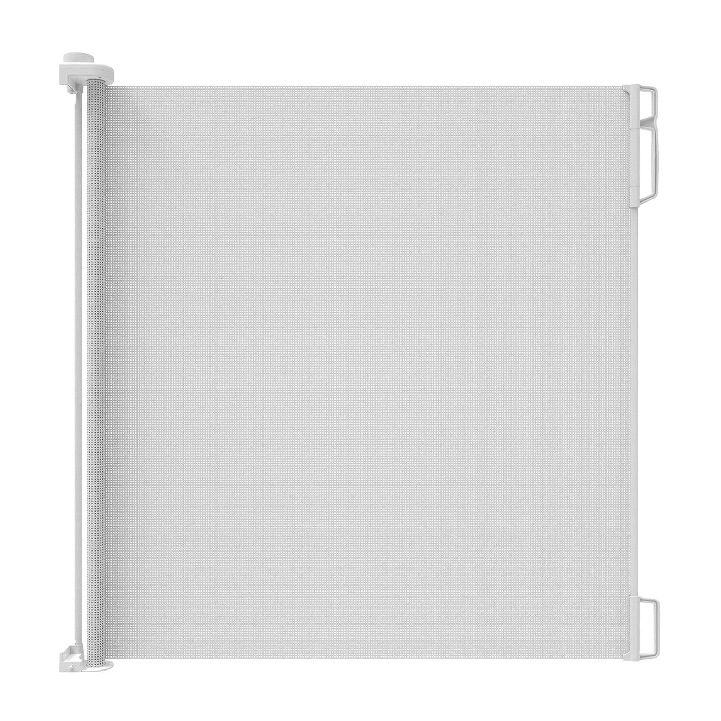 Retractable Baby Gate Perma Child Safety 41" Tall X 71” Wide, Mesh, for Stairs, Doorways, Dogs, Pets, Indoor, Outdoor, One-Handed Operation, Locking, Easy Install, Hardware Mount, White