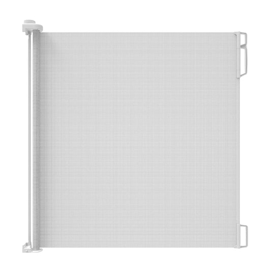 Retractable Baby Gate Perma Child Safety 41" Tall X 71” Wide, Mesh, for Stairs, Doorways, Dogs, Pets, Indoor, Outdoor, One-Handed Operation, Locking, Easy Install, Hardware Mount, White