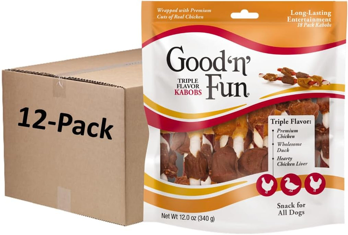 Good'N'Fun Triple Flavored Rawhide Kabobs for Dogs