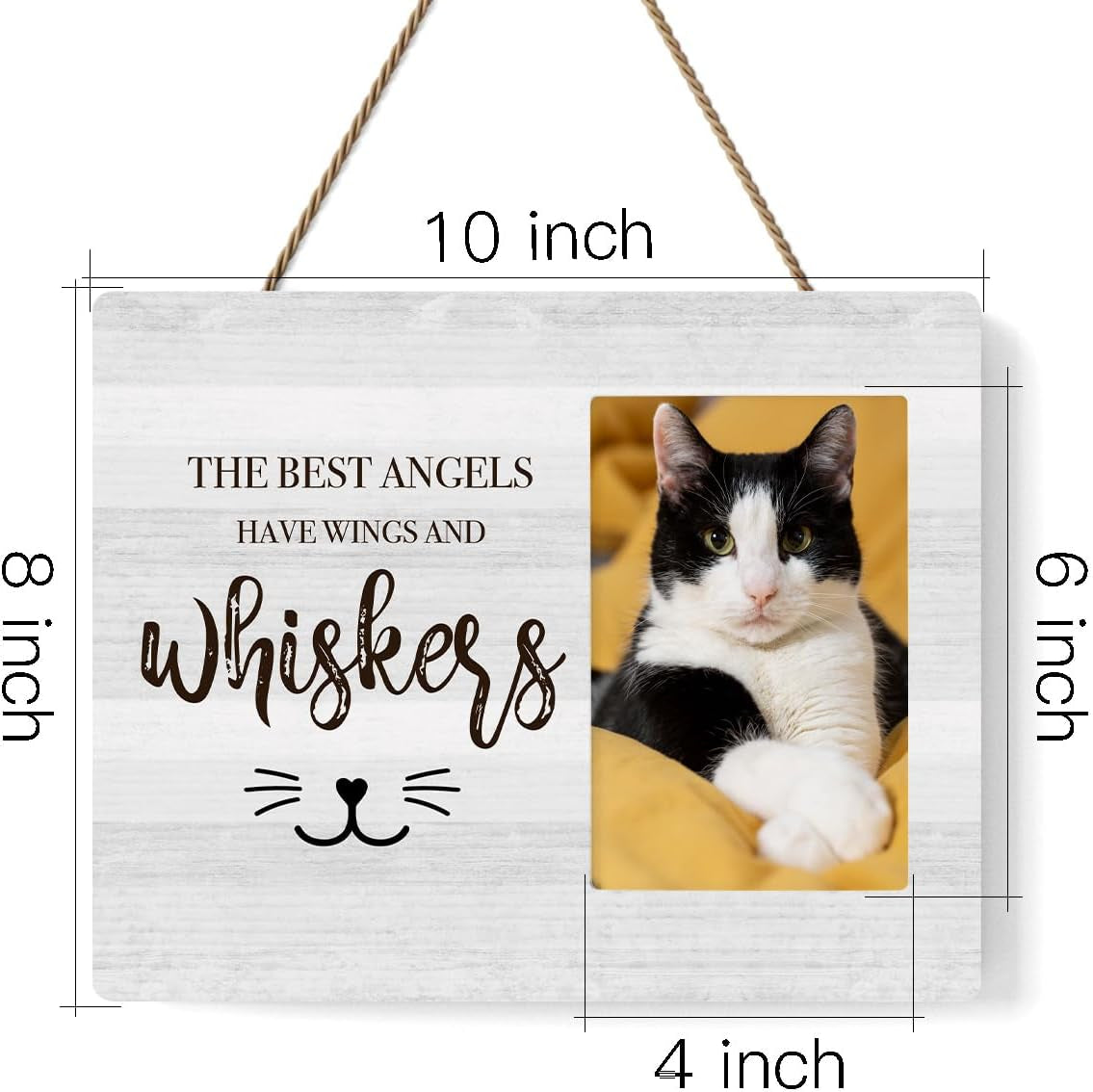 Novelty Cat Mom Photo Frame Cat Gifts for Cat Lovers Cat Themed Gifts for Women Birthday Christmas Friendship Gifts for Bestie Niece BFF Coworker Boss Cat Mom Dad Rustic Wooden Picture Frames