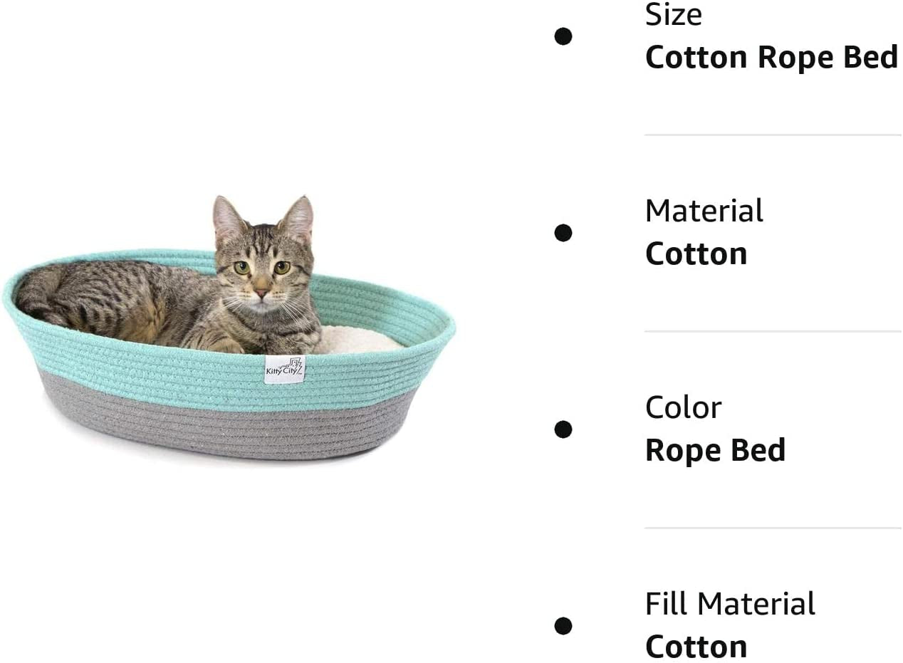 Kitty City Cat Bed, Cotton, 14"W X 19"L X 5"H