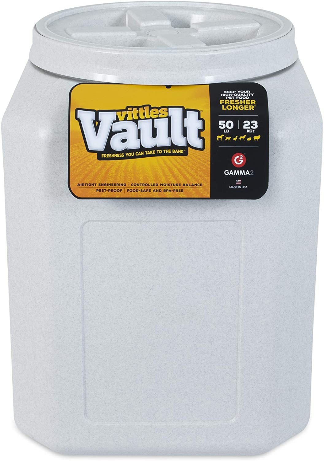 Gamma2 Vittles Vault Dog Food Storage Container, up to 50 Pounds Dry Pet Food Storage, Made in USA