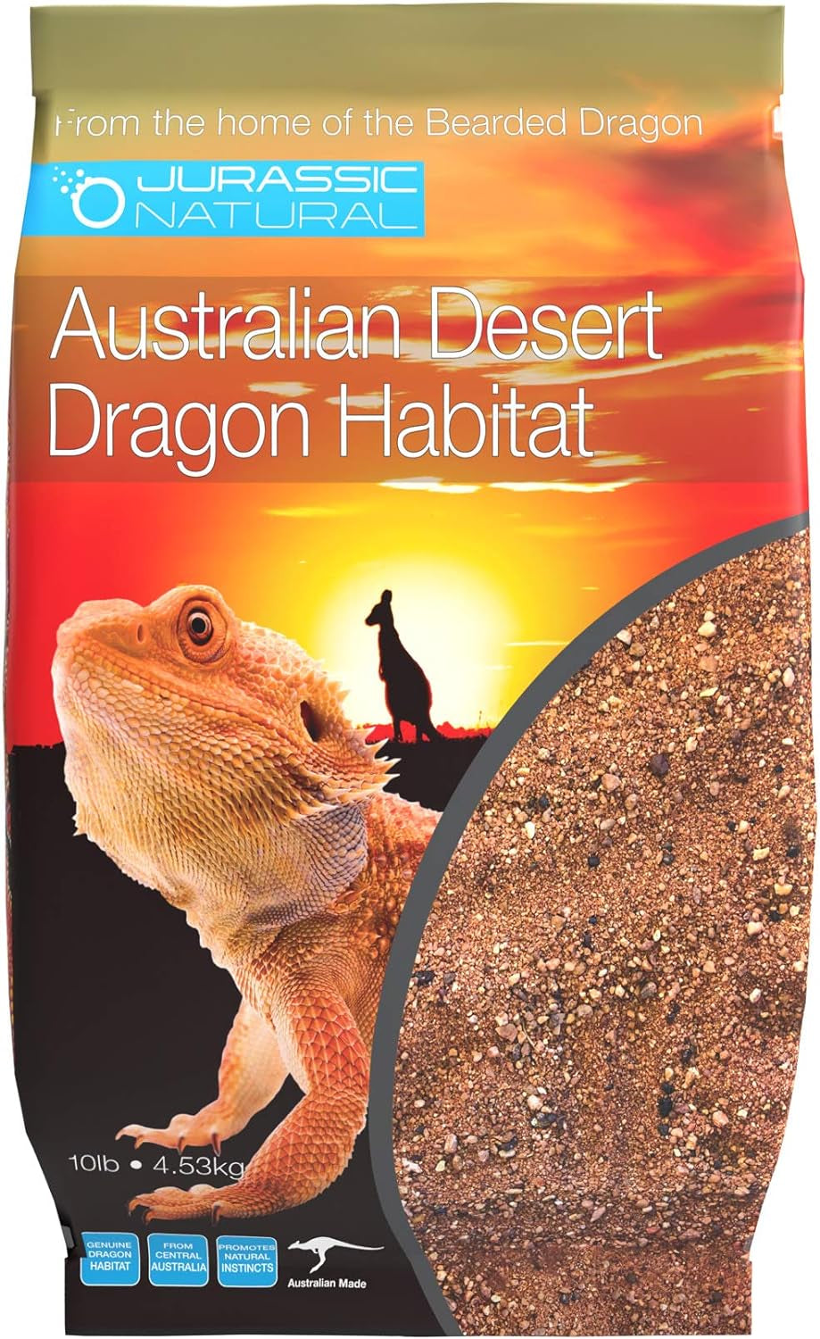 Jurassic Natural Australian Desert Dragon Habitat Substrate for Bearded Dragons and Other Lizards, Red, 10lb