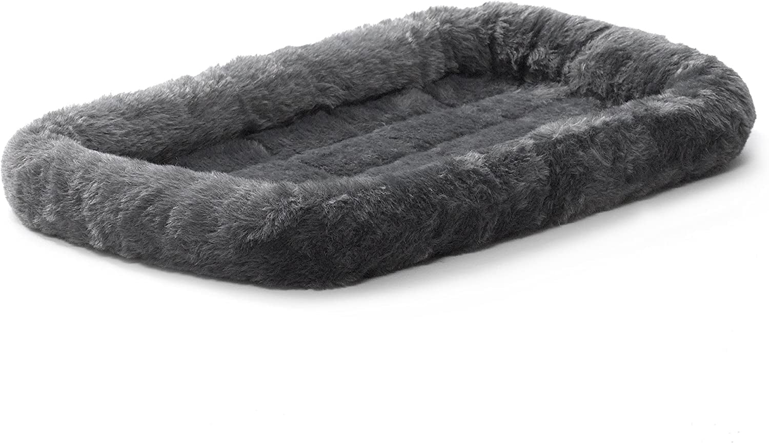 Midwest Homes for Pets Bolster Dpg Bed 22L-Inch Gray Dog Bed or Cat Bed W/ Comfortable Bolster | Ideal for XS Dog Breeds & Fits a 22-Inch Crate | Easy Maintenance Machine Wash & Dry