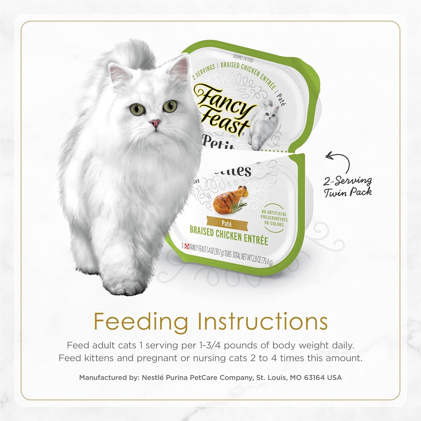 Purina Fancy Feast Gourmet Wet Cat Food Variety Pack, Petites Pate Collection, break-apart tubs, 48 servings - (Pack of 24) 2.8 oz. Tubs