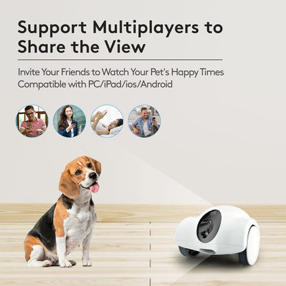 Dog Camera, 15 Days Long Standby Pet Robot for Dog Treat Camera, 1080P Full HD Dog Camera with Phone APP, 360°Move Freely, 2-Way Audio, No Monthly Fee(2.4G Wifi ONLY)