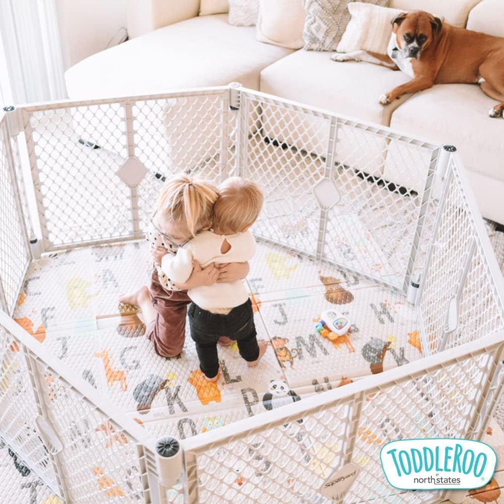 Toddleroo by North States Superyard Ultimate 2 Panel Extension, Made in USA: Increases Play Space up to 34.4 Sq. Ft. (Adds 64", Ivory)