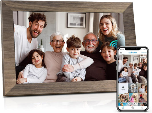 10.1 WiFi Digital Picture Frame, IPS Touch Screen Smart Cloud Digital Photo Frame with 16GB Storage, Wall Mountable, Auto-Rotate, Share Photos from Anywhere Via App