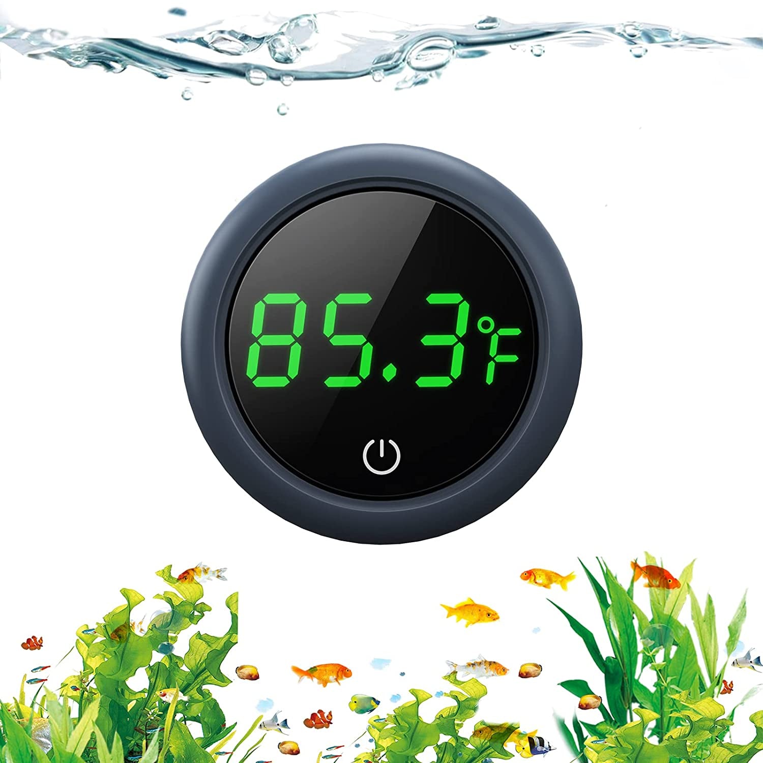 Fish Tank Digital Thermometer Accurate LED Display to ±0.9°F Tank Thermometer Aquarium Temperature Measurement Suitable for Fish, Axolotl, Turtle or Aquatic