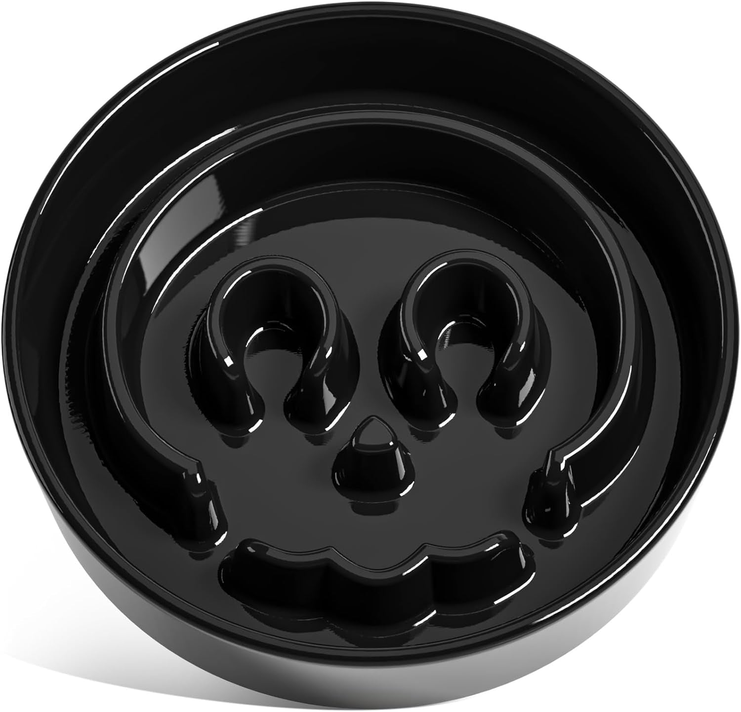 LE TAUCI Dog Bowls Slow Feeder Ceramic, 1.5 Cups Slow Feeding Dog Bowl Small Medium Breed, Puppy Slow Feeder Bow for Fast Eaters, Dog Dishes to Slow down Eating, Puzzle Dog Food Bowl,Skull Black