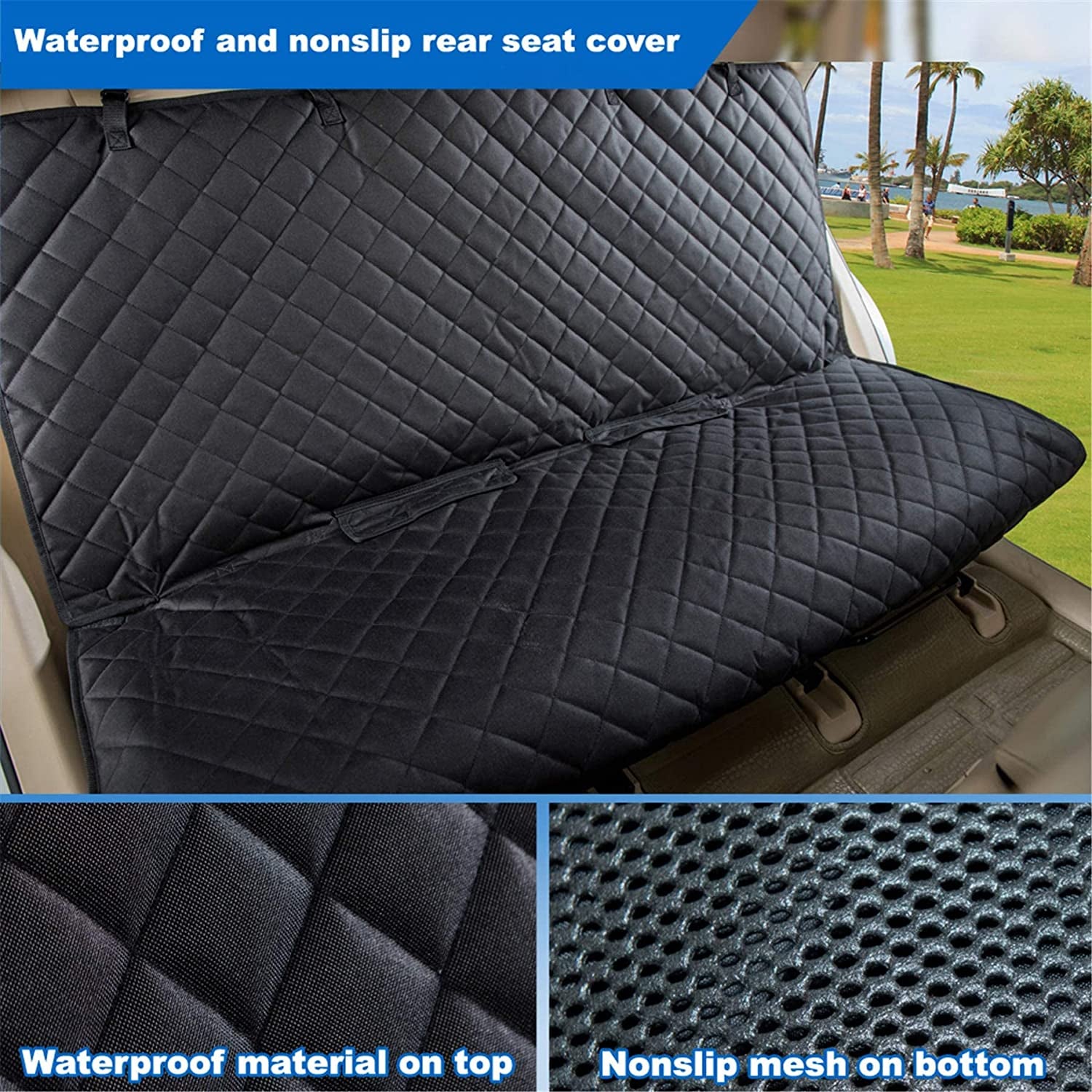 Car Seat Cover, Waterproof, Durable and Non-Slip, Pet Car Seat Cover for Dogs, Universal Size, Fits Cars, Trucks and Suvs