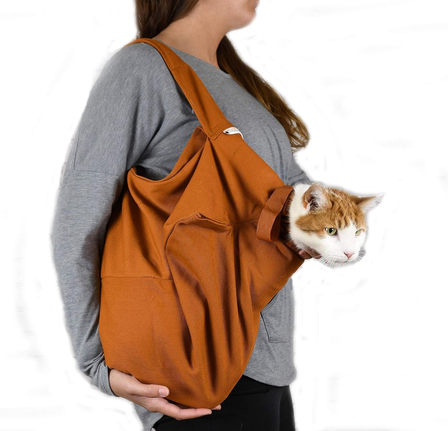 Cozy Comfort Carrier - Extra Large Caramel Pet Carrier for Cat and Cat Restraint for Medication Administration, Nail Clipping, Travel, Vet Visits, and Dental Care