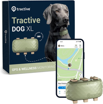 Tractive XL GPS Tracker & Health Monitoring for Dogs (50 Lbs+) - Market Leading Pet GPS Location Tracker | Wellness & Escape Alerts | Waterproof | Works with Any Collar (Adventure Edition)