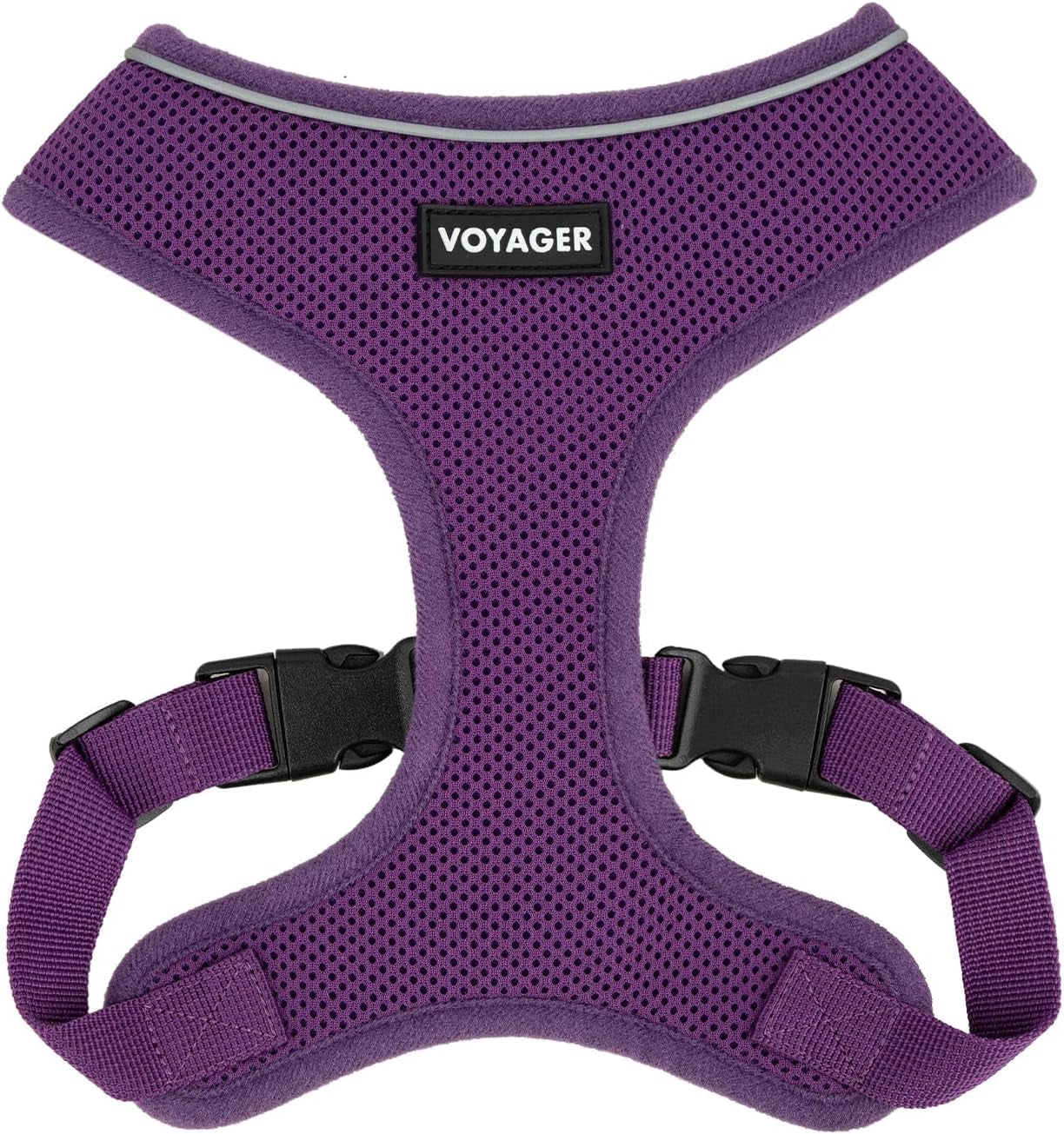 Aerolite No Pull Mesh Dog Harness with Lightweight, Soft, Breathable Chest Coverage, Reflective Stitching, and Adjustable Straps for Walking, Running, Training, Heavy Duty and Durable - Purple, XS