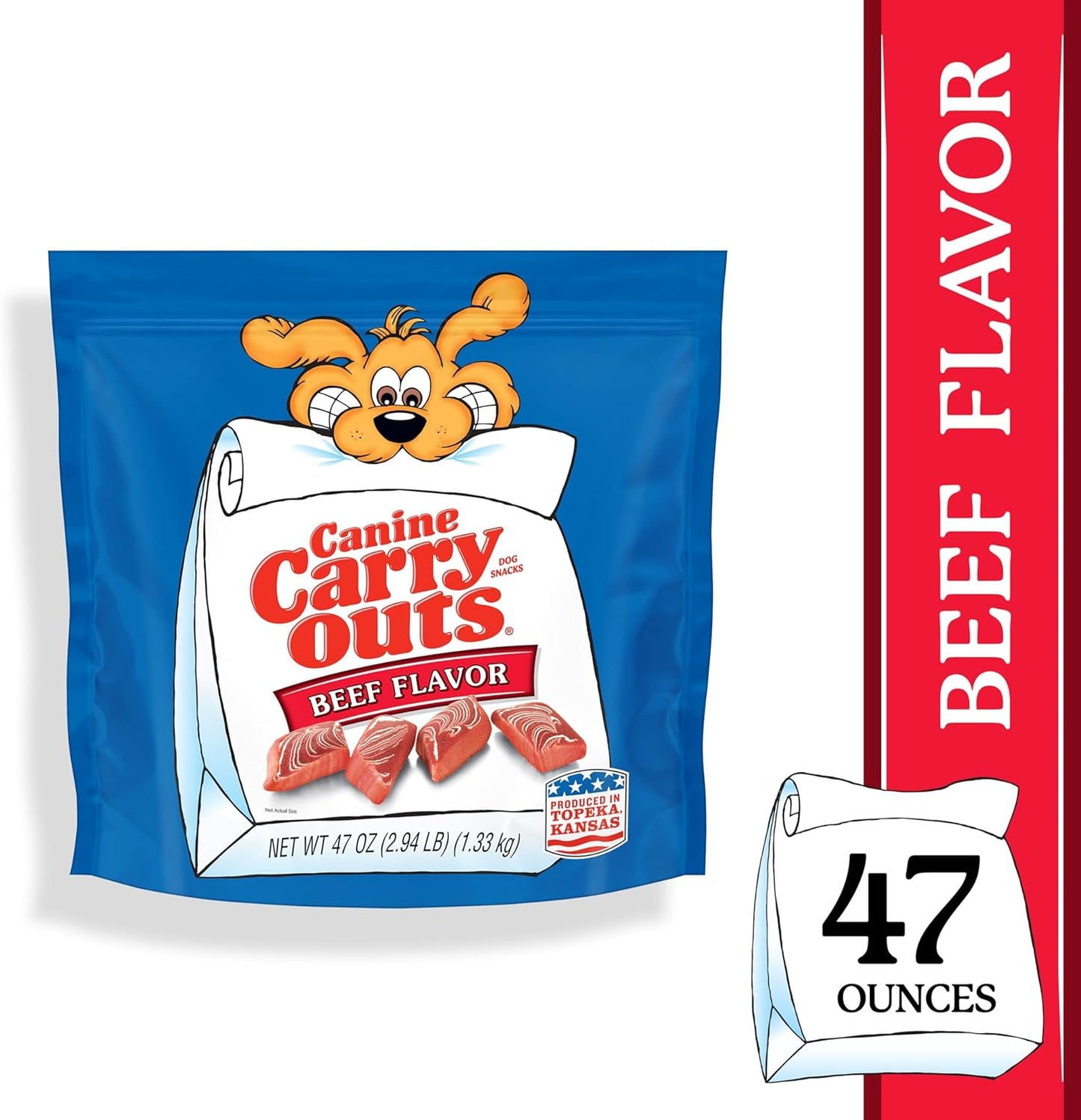 Canine Carry Outs Dog Treats, Beef Flavor, 47 Ounce