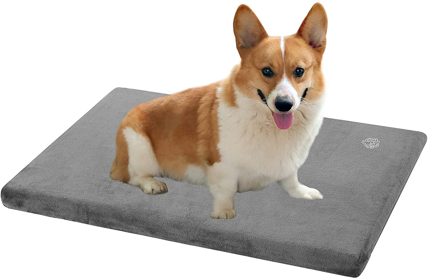 EMPSIGN Stylish Dog Bed Mat Dog Crate Pad Mattress Reversible (Cool & Warm), Water Proof Linings, Removable Machine Washable Cover, Firm Support Pet Crate Bed for Small to Xx-Large Dogs, Grey