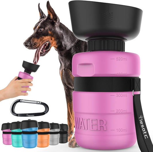 Lesotc Dog Water Bottle, Portable Dog Water Dispenser, Dog Travel Water Bottle for Dogs, Squeeze Pet Water Bottle for Walking on the Go, Puppy Gift/Hiking Accessories Outdoor Bpa Free