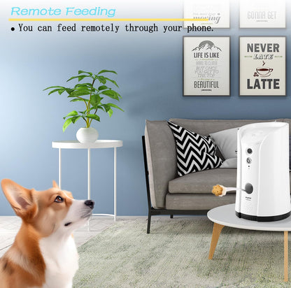 SKYMEE Petalk AI II Dog Camera Automatic Treat Dispenser, 5G Wifi Full HD Pet Camera with 180° Pan Full-Room View
