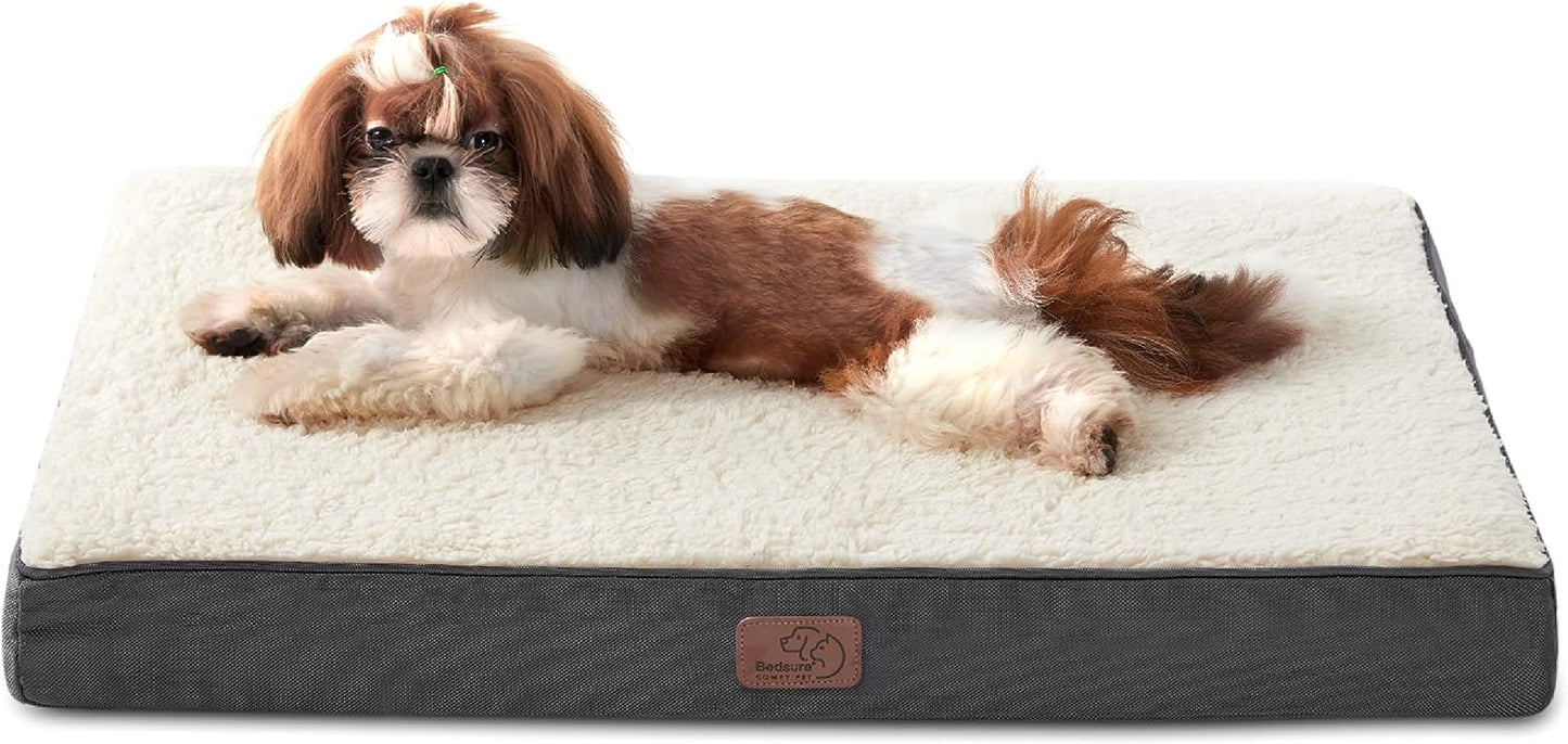 Bedsure Small Dog Bed for Small Dogs - Orthopedic Dog Beds with Removable Washable Cover, Egg Crate Foam Pet Bed Mat, Suitable for Dogs up to 20 Lbs, Oxford Fabric Bottom