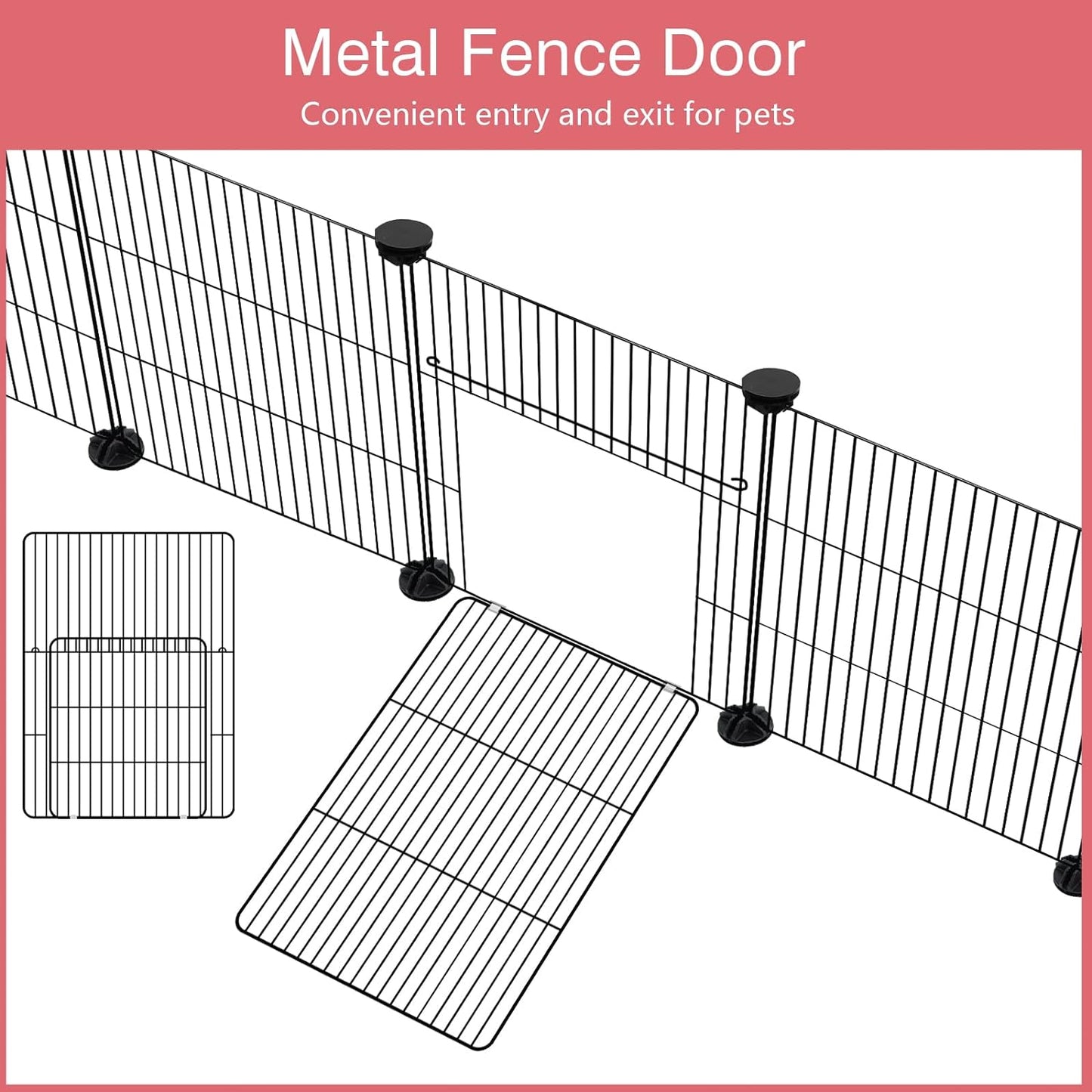 20 Panels Small Animal Playpen, Pet Playpen with Waterproof Mat, C&C Cage for Guinea Pigs, Rabbit/Bunny Cage, Bunny/Puppy Playpen, Indoor Outdoor Portable Metal Wire Yard Fence