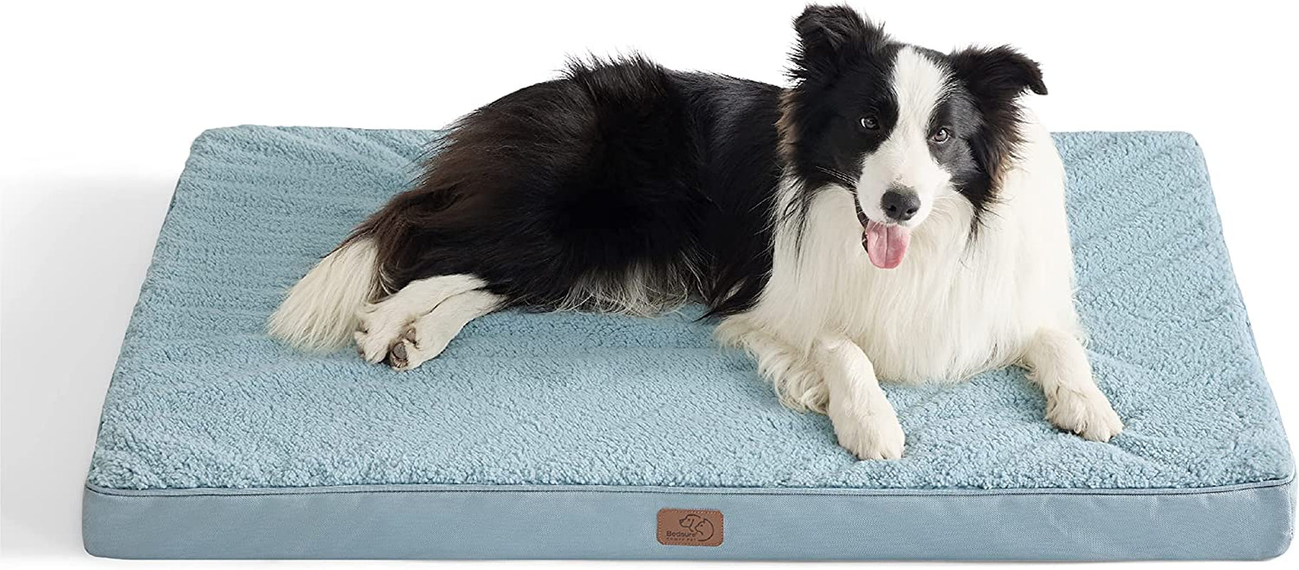 Bedsure Extra Large Dog Bed - XL Orthopedic Waterproof Dog Beds with Removable Washable Cover for Large Dogs, Egg Crate Foam Pet Bed Mat, Suitable for Dogs up to 100 Lbs, Light Blue