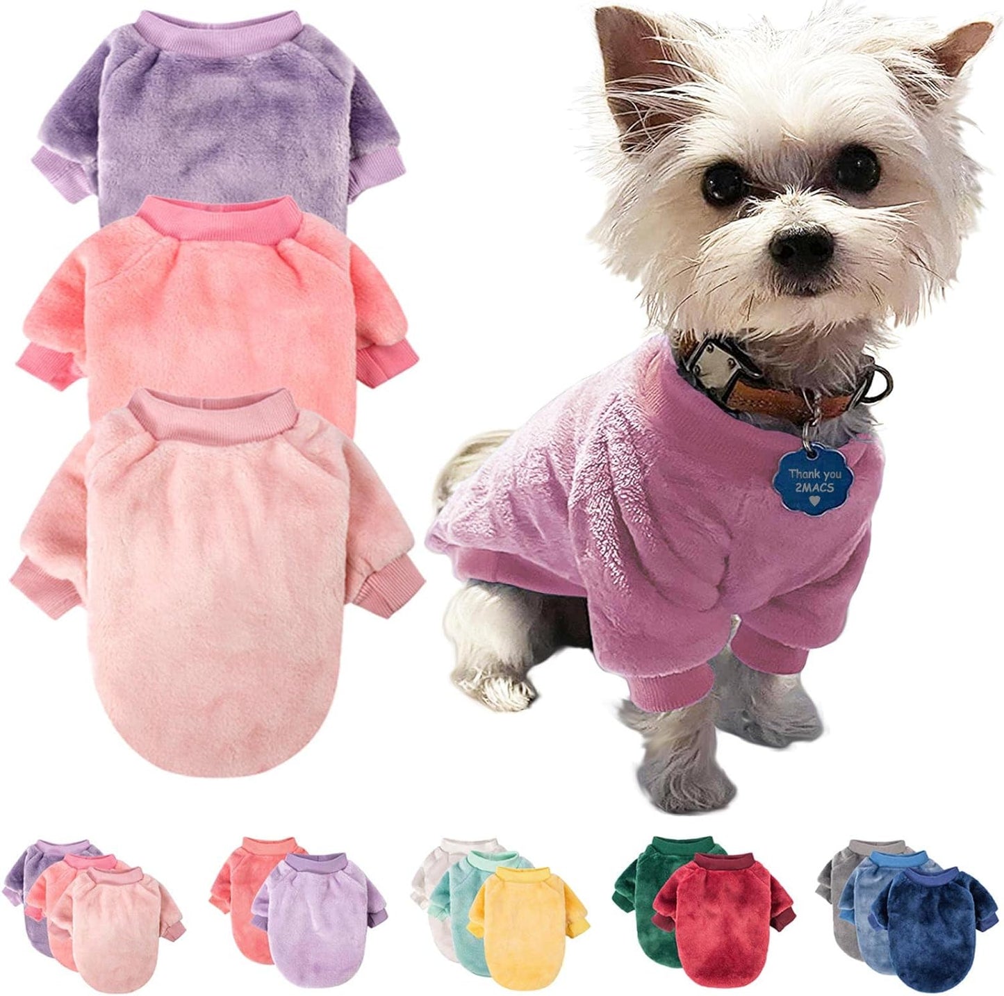 Fabricastle Dog Sweater, Pack of 3, Dog Clothes, Dog Coat, Dog Jacket for Small or Medium Dogs Boy or Girl, Ultra Soft and Warm Cat Pet Sweaters (X-Large, Pink,Purple,Light Pink)