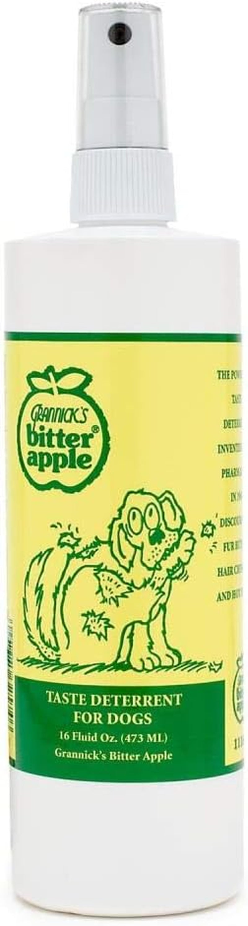 Grannick'S Bitter Apple Liquid 1, 8 Oz Chewing Deterrent Spray, anti Chew Behavior Training Aid for Dogs and Cats; Stops Destructive Chewing Licking of Bandages, Paws, Shoes, Fur, Doors and Furniture