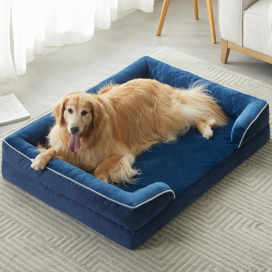 WNPETHOME Waterproof Dog Beds for Extra Large Dogs, Orthopedic Xlarge Dog Bed with Sides, Big Dog Couch Bed with Washable Removable Cover, Pet Bed Sofa with Non-Slip Foam for Sleeping