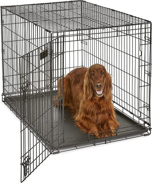 Midwest Homes for Pets Newly Enhanced Single Door Icrate Dog Crate, Includes Leak-Proof Pan, Floor Protecting Feet, Divider Panel & New Patented Features