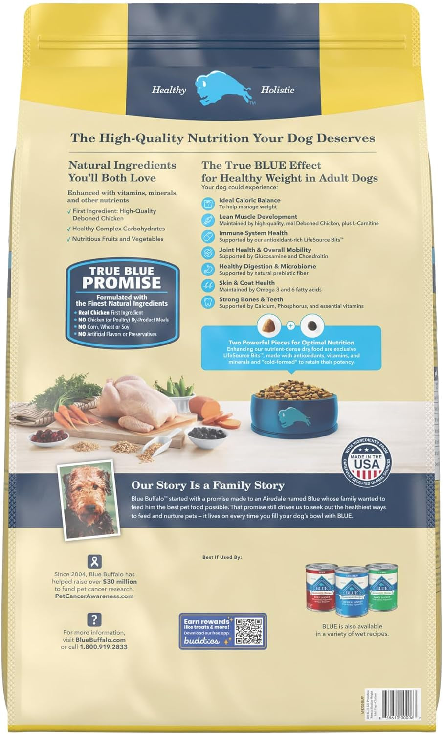 BLUE BUFFALO Life Protection Formula Natural Adult Dry Dog Food, Lamb and Brown Rice 24-Lb